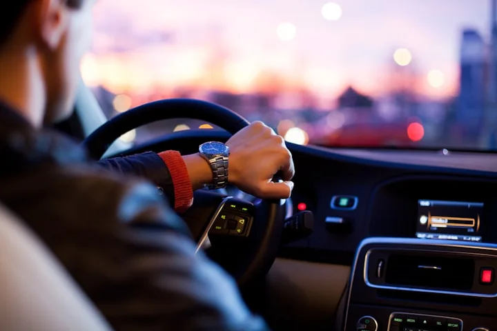 Driver at the wheel, from the public airport-transfer guide